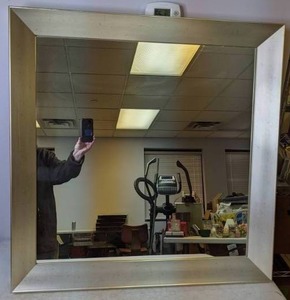 lot 271 image: Large Square Metallic Framed Mirror - N