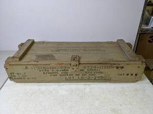 lot 245 image: Vintage Ammunition for Cannon with Explosive Projectiles Wooden Box - N