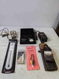 lot 328 image: Miscellaneous Vintage Electronics Cam Dwell Tester, Tyme-Rite, AC Amp Meter and More - N