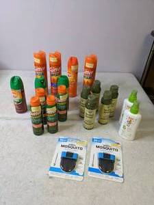 lot 336 image: Stockpile of Insect Repellant Cutter Sport, Cutter Backwoods, OFF Deep Woods, Thermacell Mosquito Repellant Refills and More - N