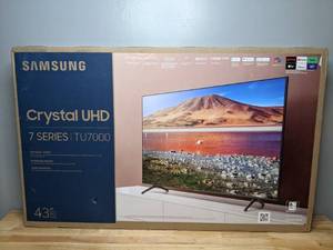 lot 7 image: Brand New SAMSUNG 43 Class 4K Crystal UHD 2160P LED Smart TV with HDR UN43TU7000 - T