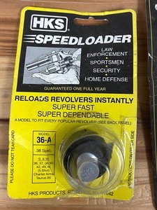 lot 259 image: Lot Of HKS GL-940 Magazine Speed Loader & (2) HKS Model 36-A .38-Special Revolver Speed Loaders