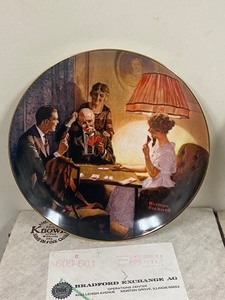lot 269 image: Lot Of (4) Collectible Norman Rockwell Painted Plates