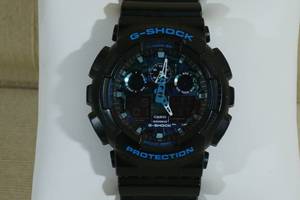 lot 40 image: Casio G-Shock Mens Black and Blue Camo AnalogDigital Wrist Watch
