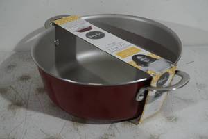 lot 38 image: NEW Ayesha Curry Home Collection 7.5 Qt Porcelain Enamel Stockpot