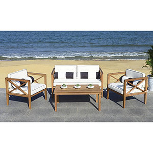 lot 183 image: Safavieh Nunzio 4 Pc Outdoor Furniture Set