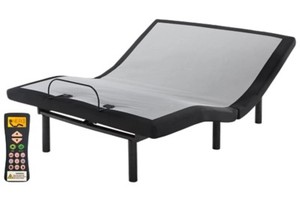 lot 213 image: Signature Design by Ashley Queen Adjustable Base, With Massage, Complete, M9X932. Store Display Works Well.