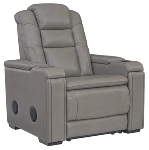lot 228 image: Signature Design by Ashley Boerna Power Recliner, 7360713 - Store Display, Some Tape Residue on the Head. Works Great