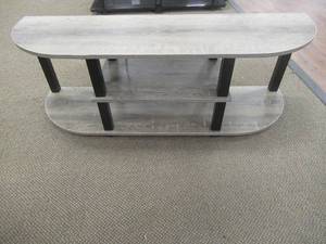 lot 221 image: Signature Design by Ashley Bertmond 48 TV Stand in Light BrownBlack, W300-10 - Store Display.
