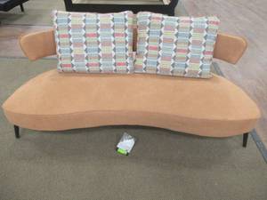 lot 224 image: Signature Design by Ashley Hollyann Rust Contemporary Sofa, 2440138 - Store Display.