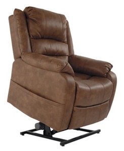 lot 247 image: Signature Design by Ashley Yandel Power Lift Recliner in Saddle, 1090012 - Store Display.
