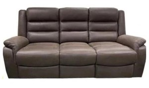 lot 250 image: Signature Design by Ashley Welota Reclining Sofa with Drop Down Table in Brown, 6140489 - Store Display.