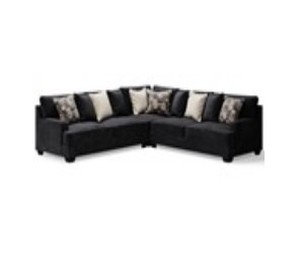 lot 253 image: Signature Design by Ashley Lavernett 3 Piece Fabric Sectional in Charcoal, 59603-Sec1 - Store Display.