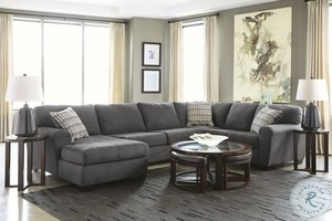 lot 261 image: Benchcraft by Ashley Ambee 3 Piece Sectional in Slate - RAF SOFA SET, ASB-2862016-SEC - Store Display.