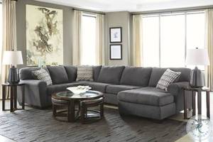 lot 262 image: Benchcraft by Ashley Ambee 3 Piece Sectional in Slate - LAF SOFA SET, ASB-2862016-SEC - Store Display.