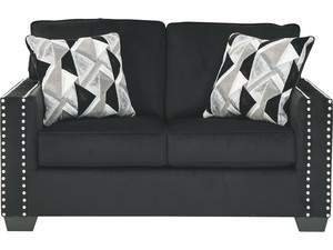 lot 264 image: Signature Design by Ashley Gleston Loveseat in Onyx, 1220635 - Store Display.