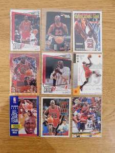lot 63 image: (25) Michael Jordan Cards The Goat HOFer