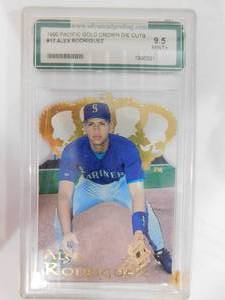 lot 76 image: 1995 Pacific Gold Crown Die Cuts Alex Rodriguez Graded 9.5 Mint