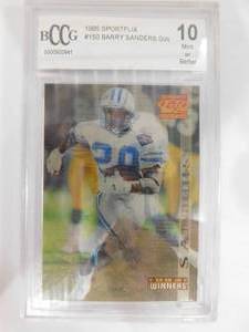 lot 77 image: BCCG 10 1995 Sporflix Barry Sanders #150