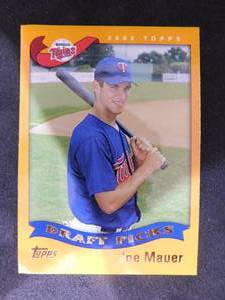 lot 99 image: 2002 Topps Joe Mauer Rookie Card #622 Twins Great