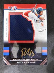 lot 2 image: 2017 Panini Stars & Stripes Royce Lewis Autograph Jersey Rookie Card Serial #6062
