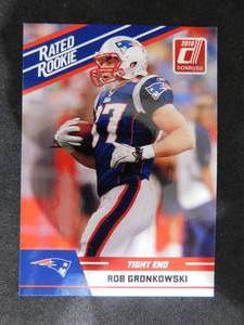 lot 10 image: 2010 Donruss Rated Rookie Rob Gronkowski Rookie Card #84