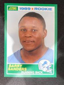lot 15 image: 1989 Score Barry Sanders Rookie Card #257 HOFer