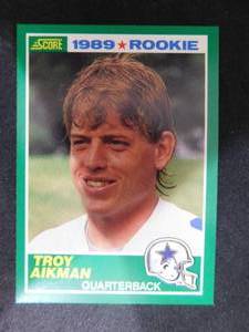 lot 19 image: 1989 Score Troy Aikman Rookie Card #270 HOFer
