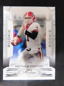 lot 30 image: 2009 Prestige Matthew Stafford Rookie Card #172 Mint