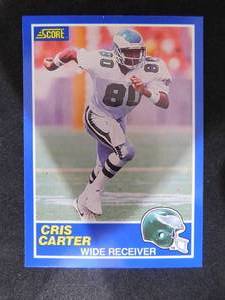 lot 41 image: 1989 Score Cris Carter Rookie Card #72 HOFer