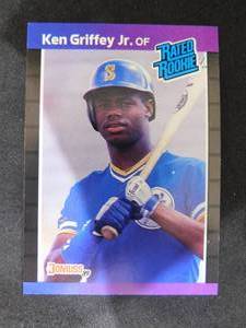 lot 104 image: 1989 Donruss Rated Rookie Ken Griffey Jr. #33 HOFer