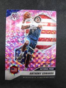lot 112 image: 2020 Mosaic Pink Prizm Anthony Edwards Rookie Card #252 Mint
