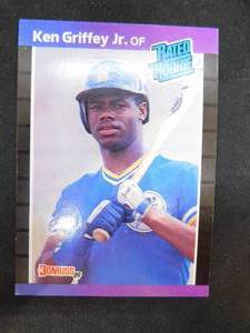 lot 115 image: 1989 Donruss Ken Griffey Jr. Rookie Card #33 HOFer
