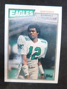 lot 123 image: 1987 Topps Randall Cunningham Rookie Card #296