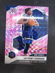 lot 129 image: 2020 Mosaic Pink Prizm Anthony Edwards Rookie Card #261 MINT