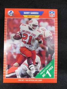 lot 141 image: 1989 Pro Set Barry Sanders Rookie Card #494 HOFer