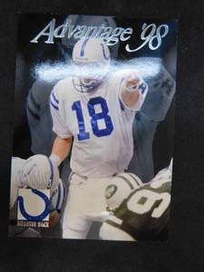 lot 173 image: 1998 Edge Advantage Peyton Manning Rookie Card #189 HOFer
