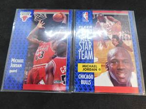 lot 184 image: (2) 1991 Fleer Michael Jordan Cards #29 & #211 HOFer