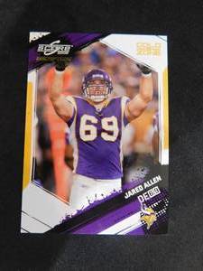 lot 190 image: 2009 Score Inscriptions Gold Zone Jared Allen #166 Serial #1850