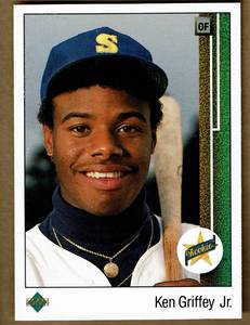 lot 16 image: 1989 Upper Deck Ken Griffey Jr. Rookie Card #1 HOFer