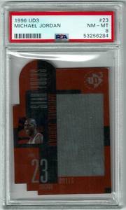 lot 28 image: 1996 UD3 Michael Jordan  #23 PSA 8 NM-MT