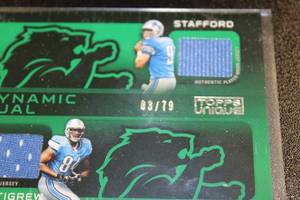 2009 Topps Unique Dynamic Dual Matthew Stafford Brandon Pettigrew Rookie Card 379  Only 79 Exist