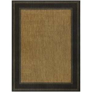 lot 61 image: Hampton Bay Brown with Black Border 5 ft. x 7 ft. IndoorOutdoor Area Rug