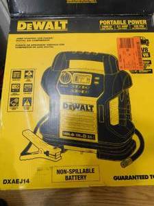 lot 10 image: DEWALT 1400 Peak Amp Portable Car Jump Starter with Digital Compressor