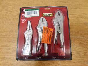 lot 51 image: Husky 6.5 in. Long Nose 7 in. Locking Plier Set (3-Piece)