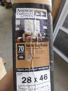lot 94 image: American Craftsman 27.75 in. x 45.25 in. 70 Series Pro Double Hung White Vinyl Window with Buck Frame