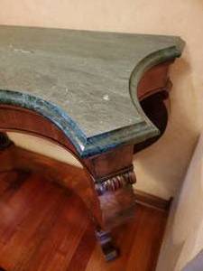 lot 4 image: Stunning Italian Verde Marble Console Table