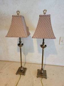 lot 34 image: Pair of Stylish Table Lamps