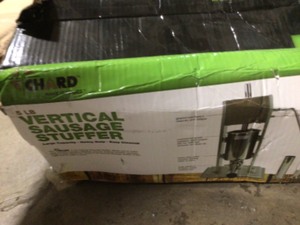 lot 32 image: CHARD Sausage Stuffer, 5 lbs, Silver Open box not used customer returns
