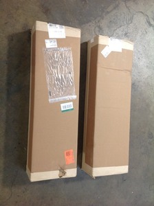 lot 4 image: Lot of two Prepac 24-Bottle White 2-Tier Floating Wine and Liquor Rack
